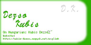 dezso kubis business card